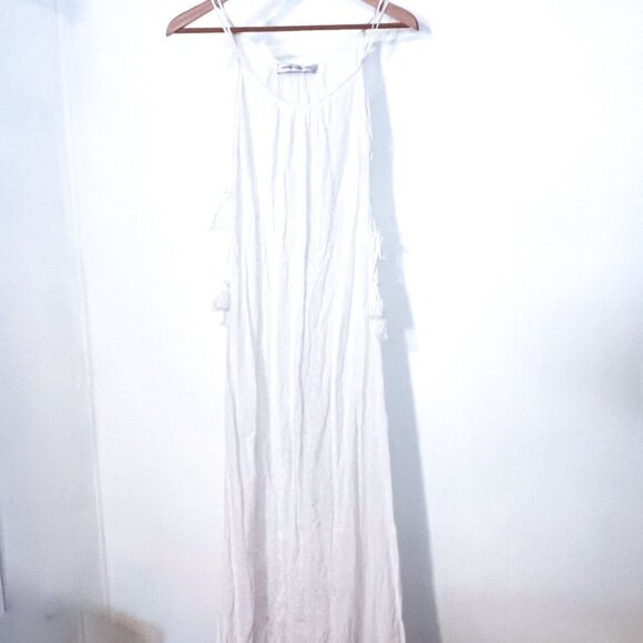 Nanette Lepore Calcutta Cotton Voile Lace Up Tassel Swim Cover Up Maxi Dress SM - Picture 4 of 12